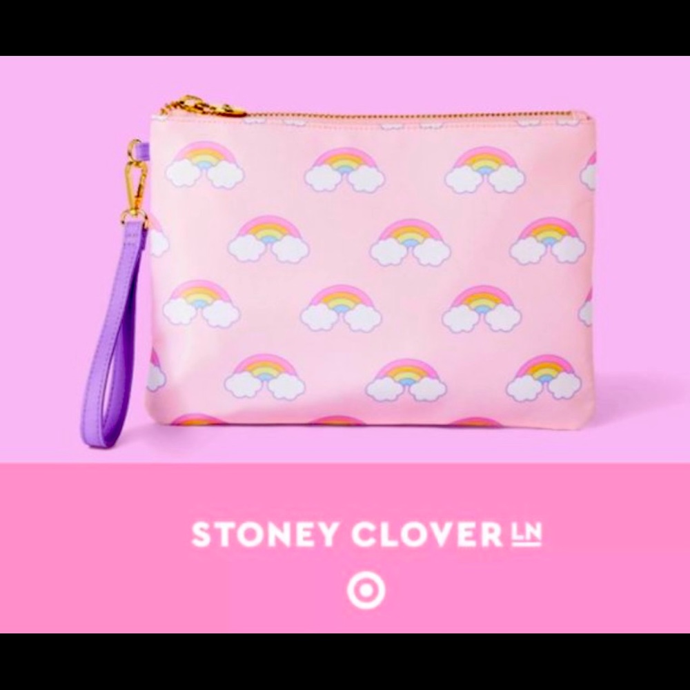 STONEY CLOVER X for TARGET NWT Rainbow Flat Pouch Light Pink